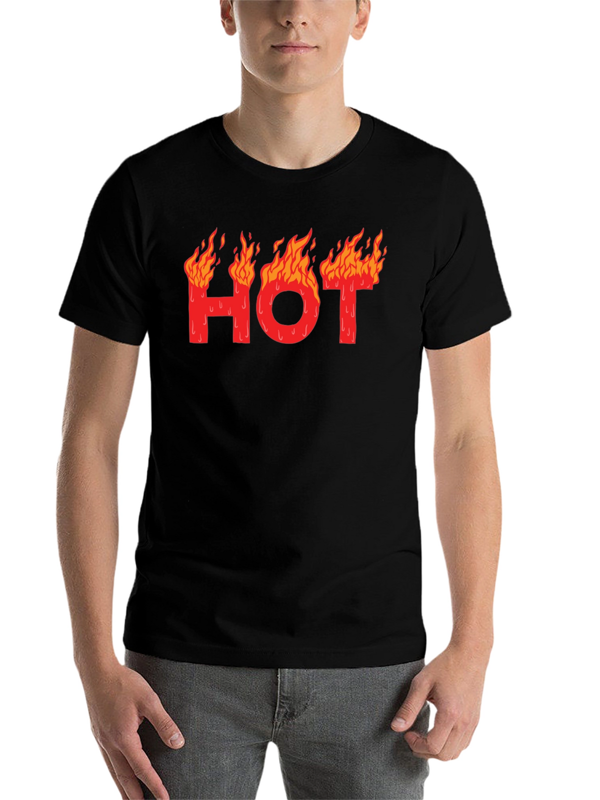 Hot Graphic T-Shirt - Black Cotton Tee
