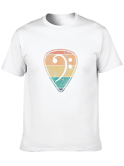 Retro Bass Clef Guitar Pick T-Shirt