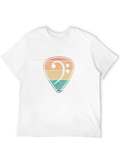 Retro Bass Clef Guitar Pick T-Shirt