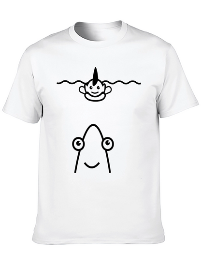 Funny Narwhal & Angler Fish Graphic T-Shirt