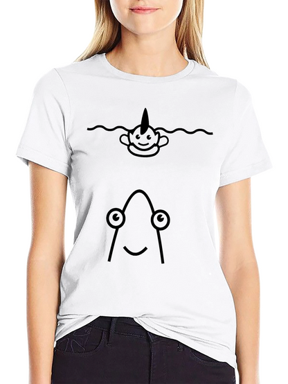 Funny Narwhal & Angler Fish Graphic T-Shirt