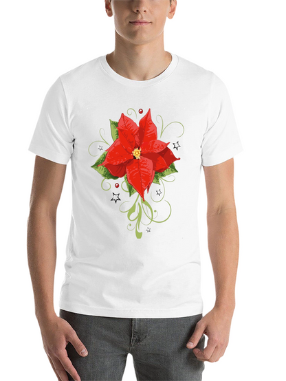 Festive Poinsettia Graphic Tee - Holiday Style