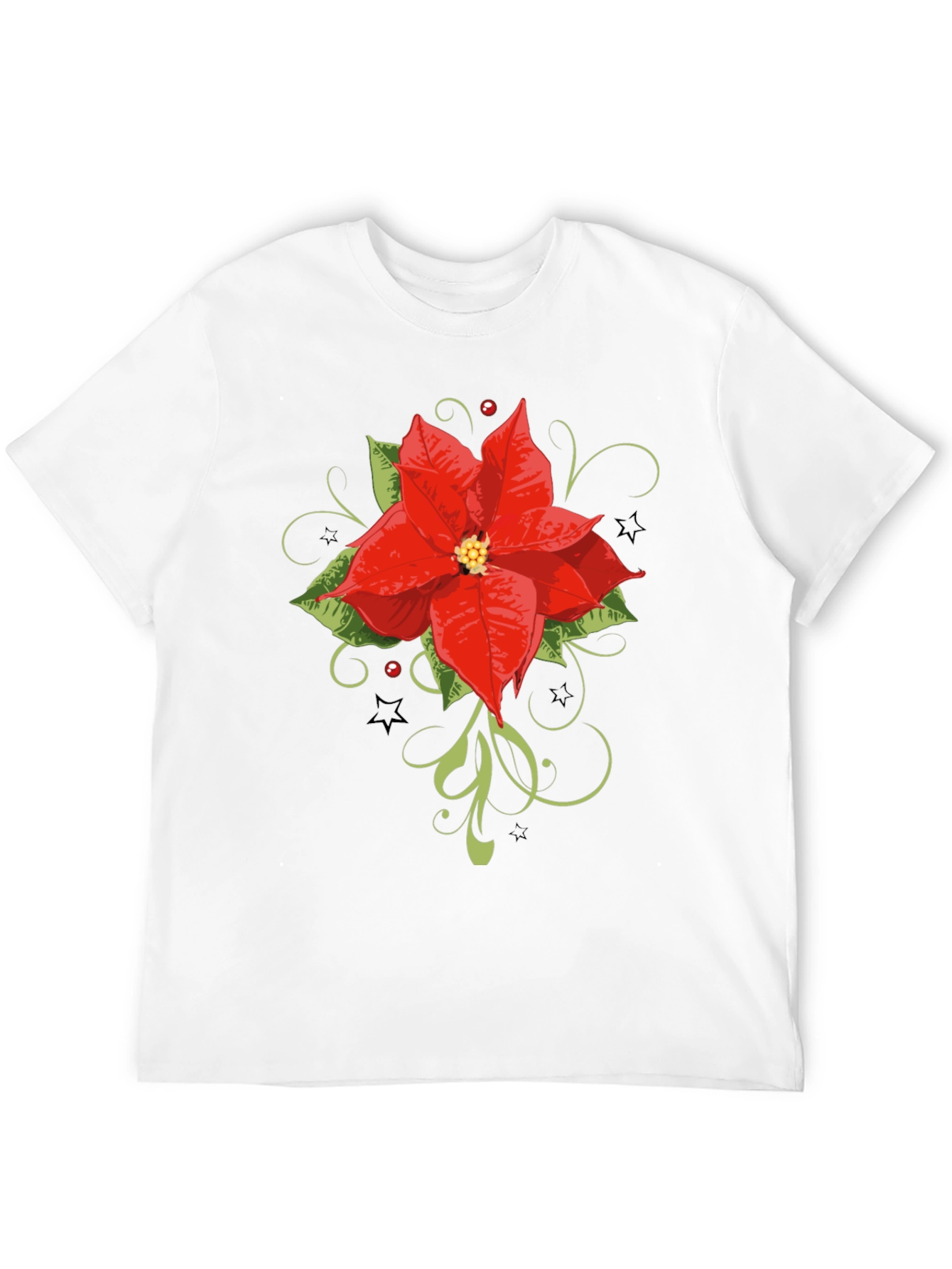 Festive Poinsettia Graphic Tee - Holiday Style
