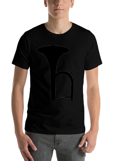 Black T-Shirt with Musical Instrument Design