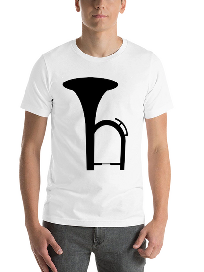 Black T-Shirt with Musical Instrument Design