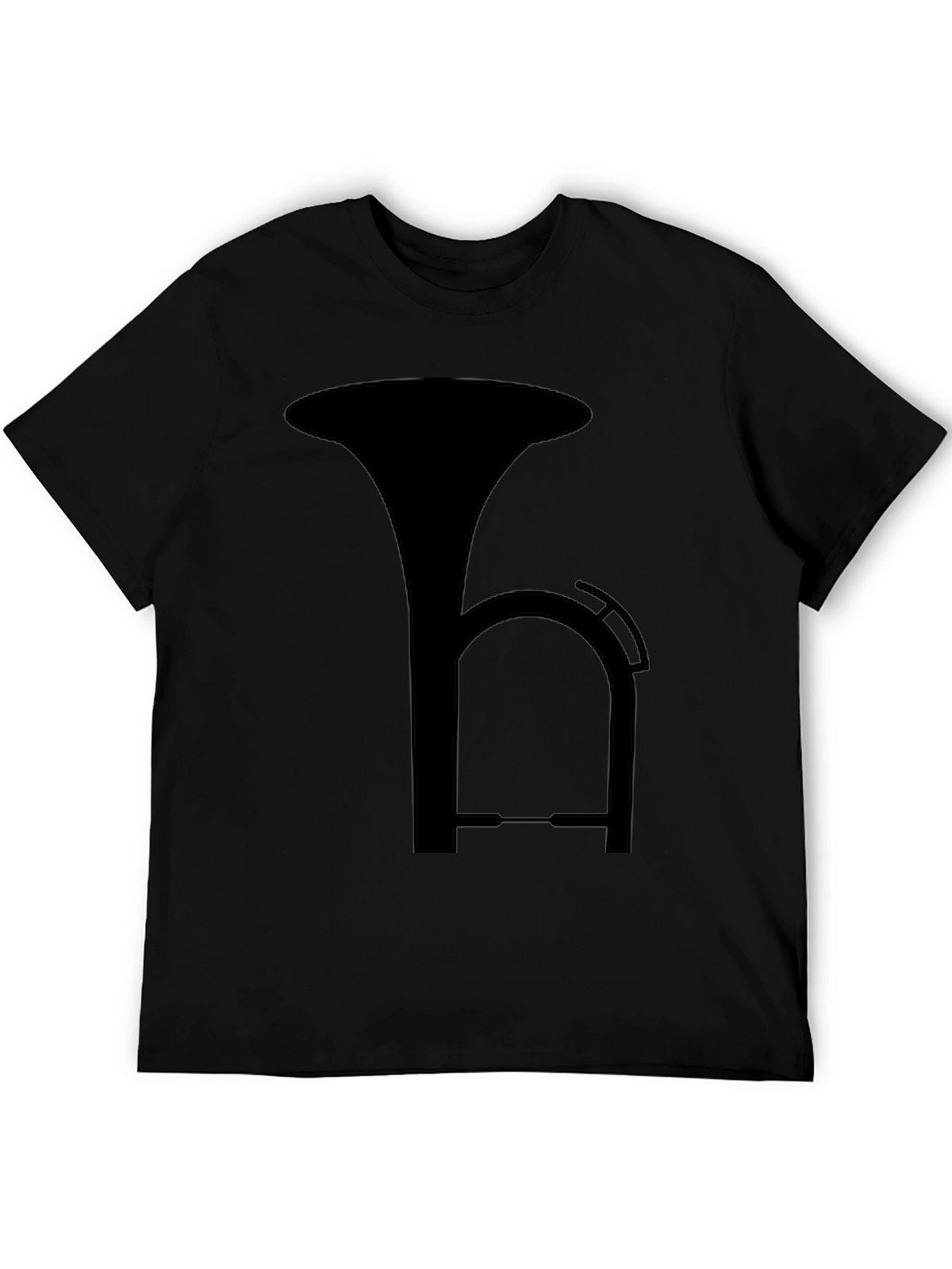 Black T-Shirt with Musical Instrument Design