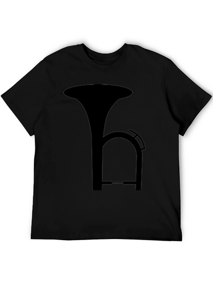 Black T-Shirt with Musical Instrument Design