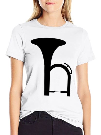 Black T-Shirt with Musical Instrument Design