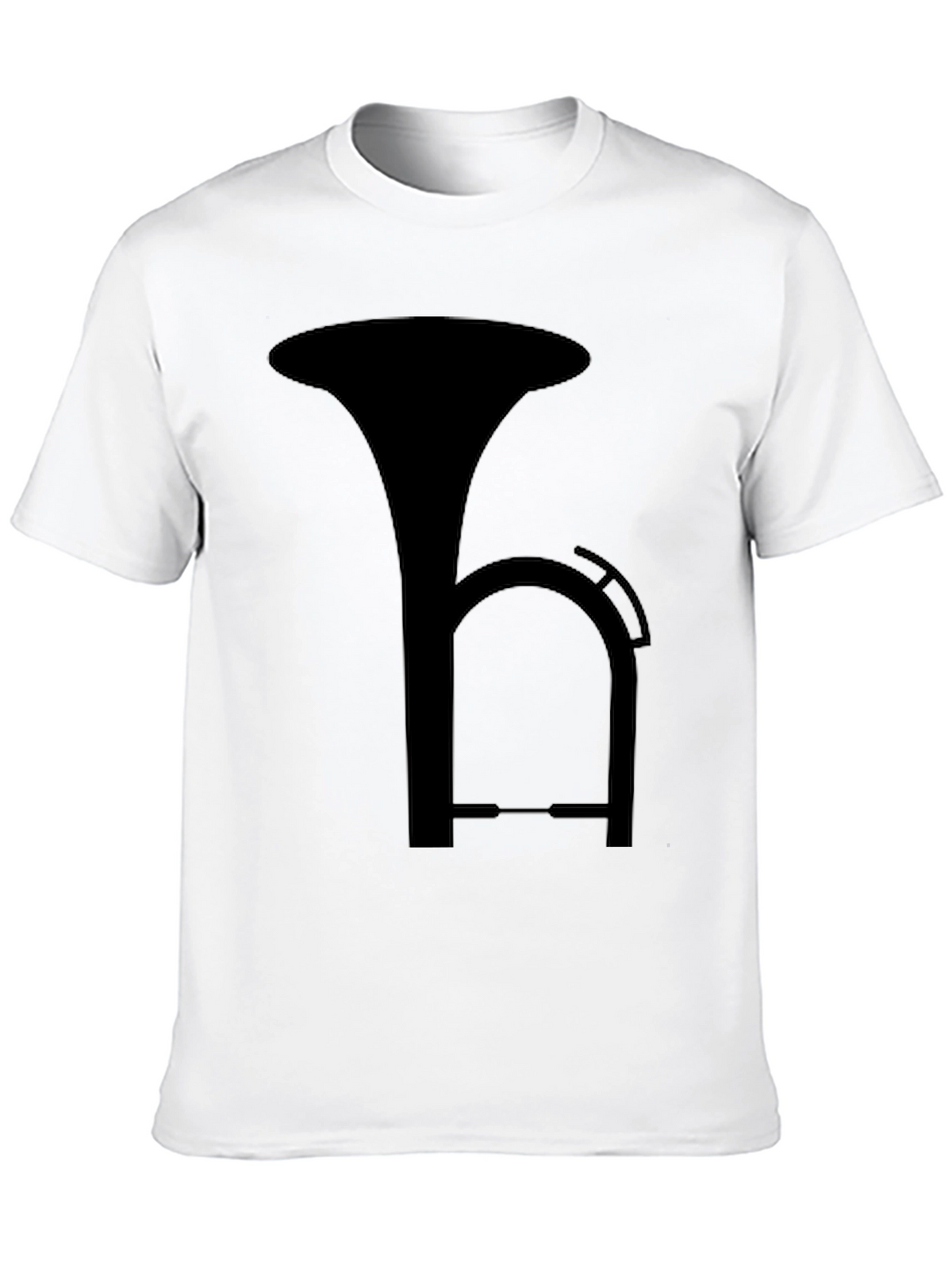 Black T-Shirt with Musical Instrument Design