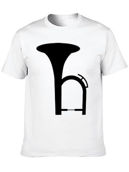 Black T-Shirt with Musical Instrument Design