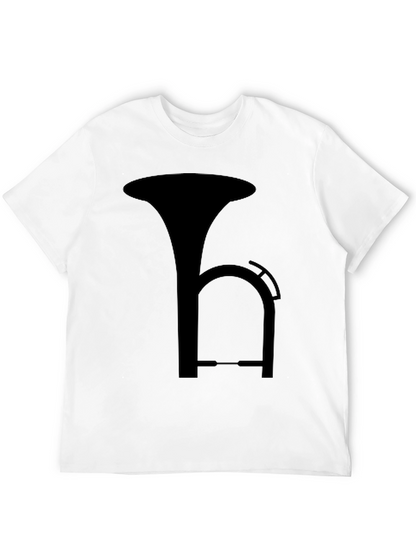 Black T-Shirt with Musical Instrument Design