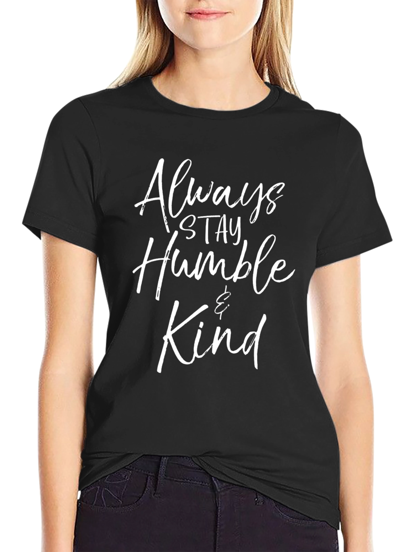 Always Stay Humble & Kind Black Graphic Tee