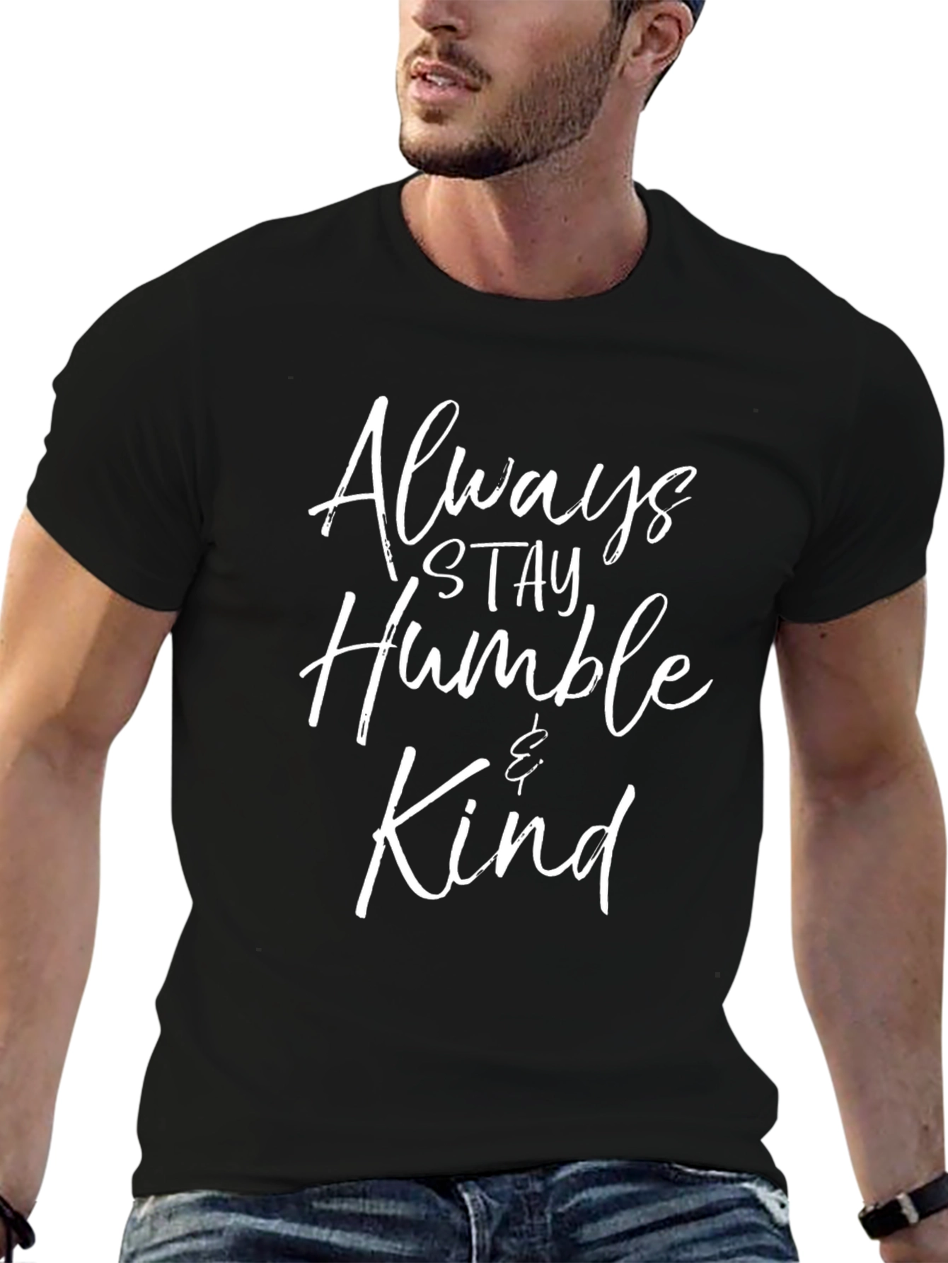 Always Stay Humble & Kind Black Graphic Tee
