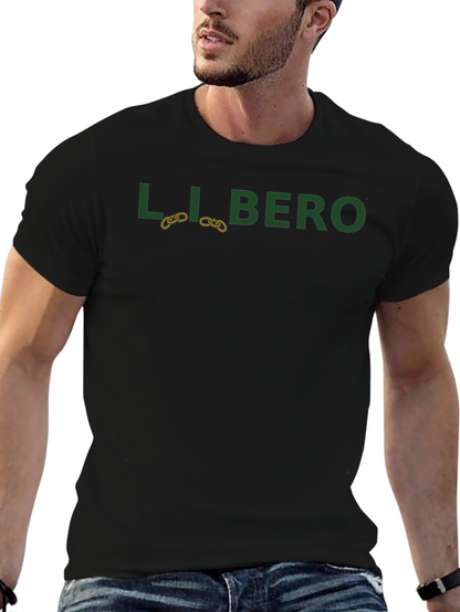 Libero Graphic Print Black T-Shirt