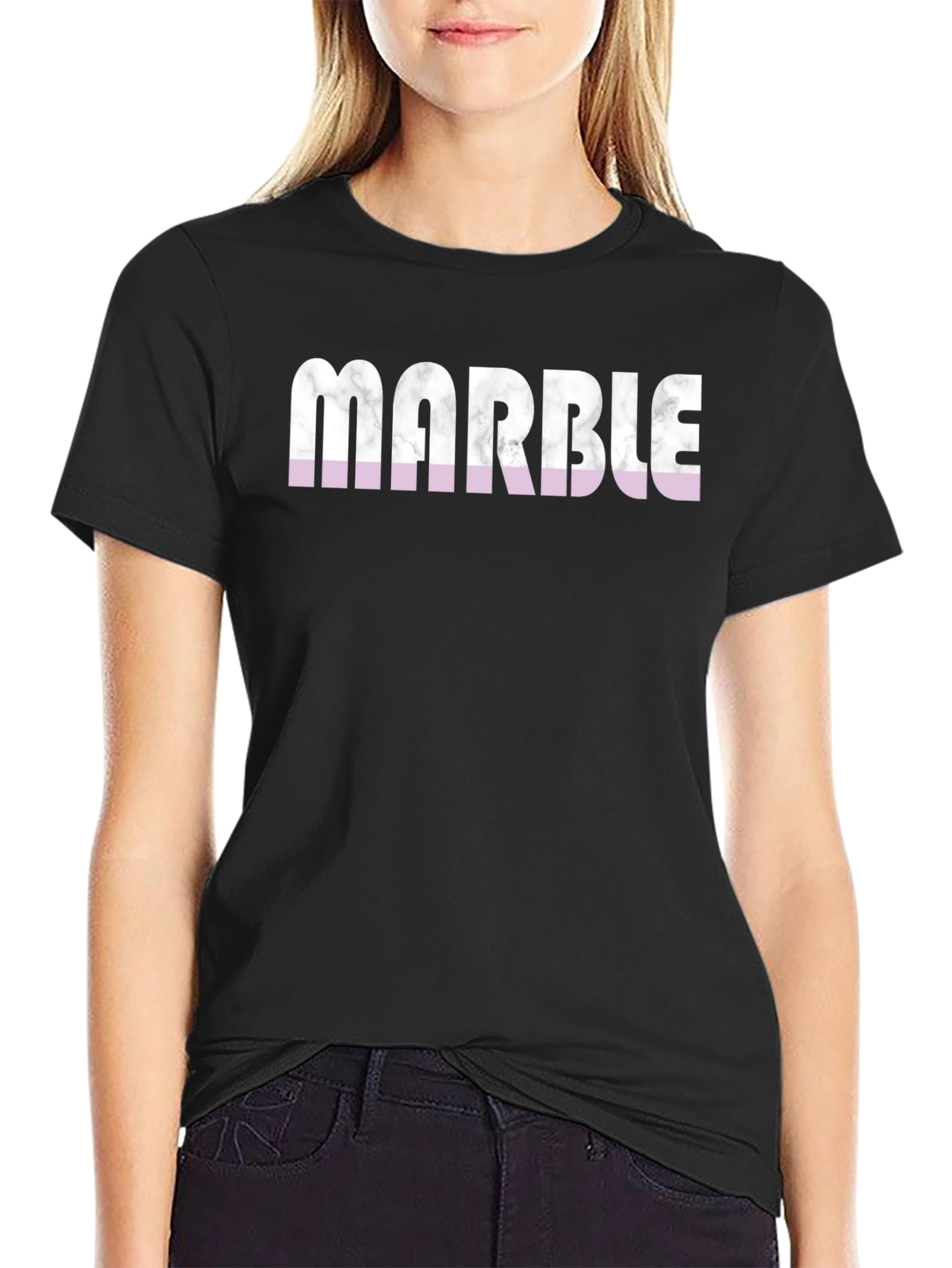 Marble Print Graphic Tee - Stylish Casual Wear