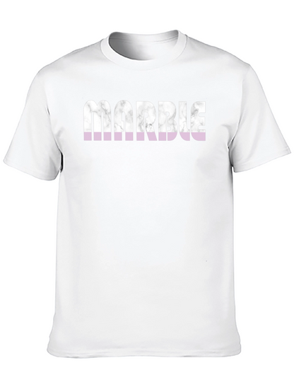 Marble Print Graphic Tee - Stylish Casual Wear