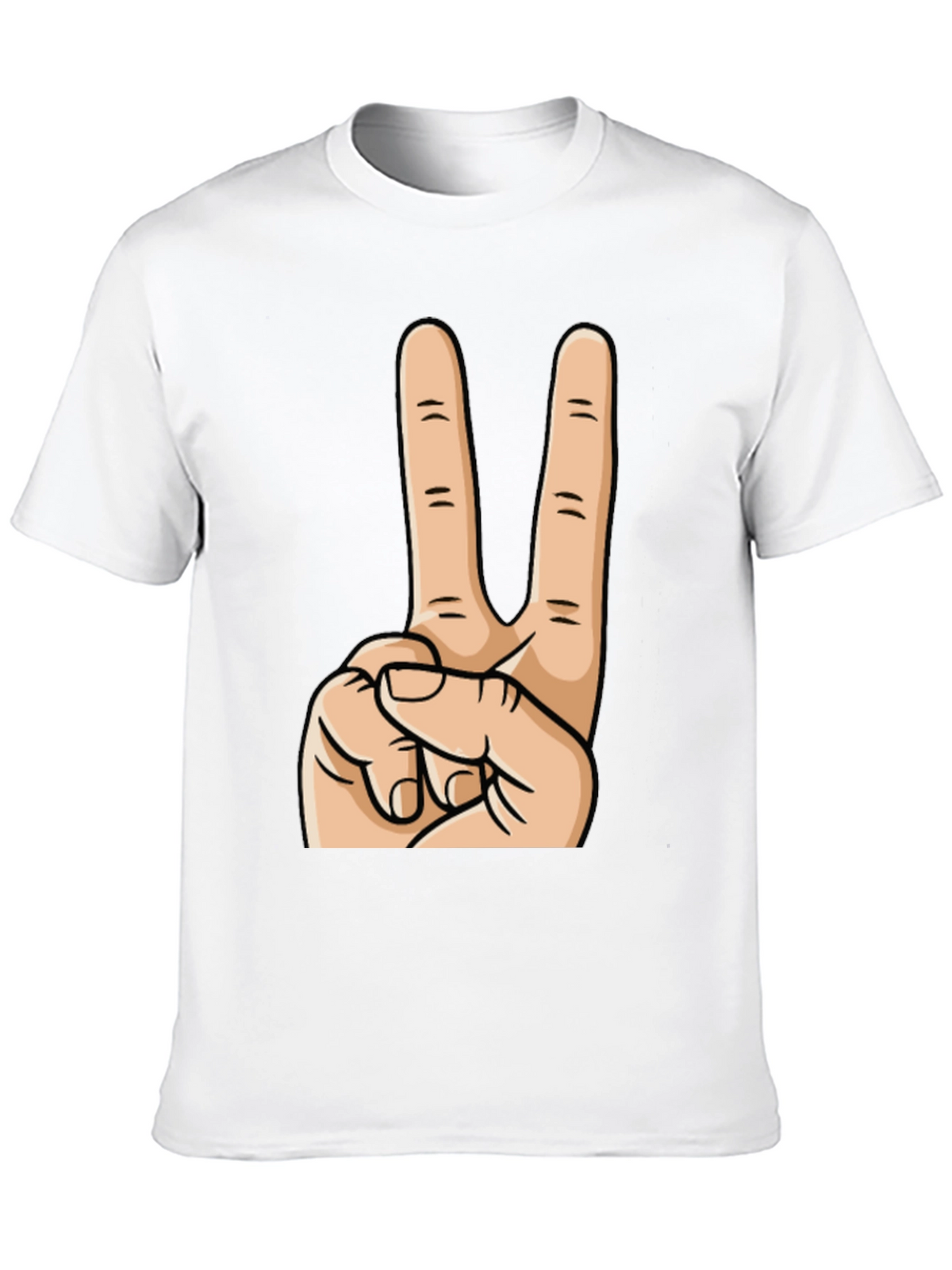 Peace Sign Graphic Tee - Black Cotton Casual Top