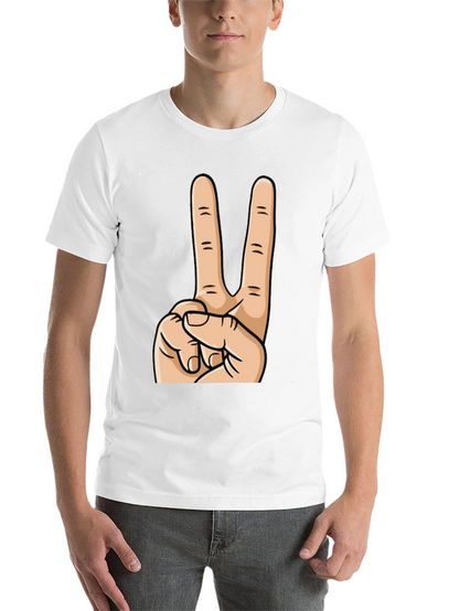 Peace Sign Graphic Tee - Black Cotton Casual Top