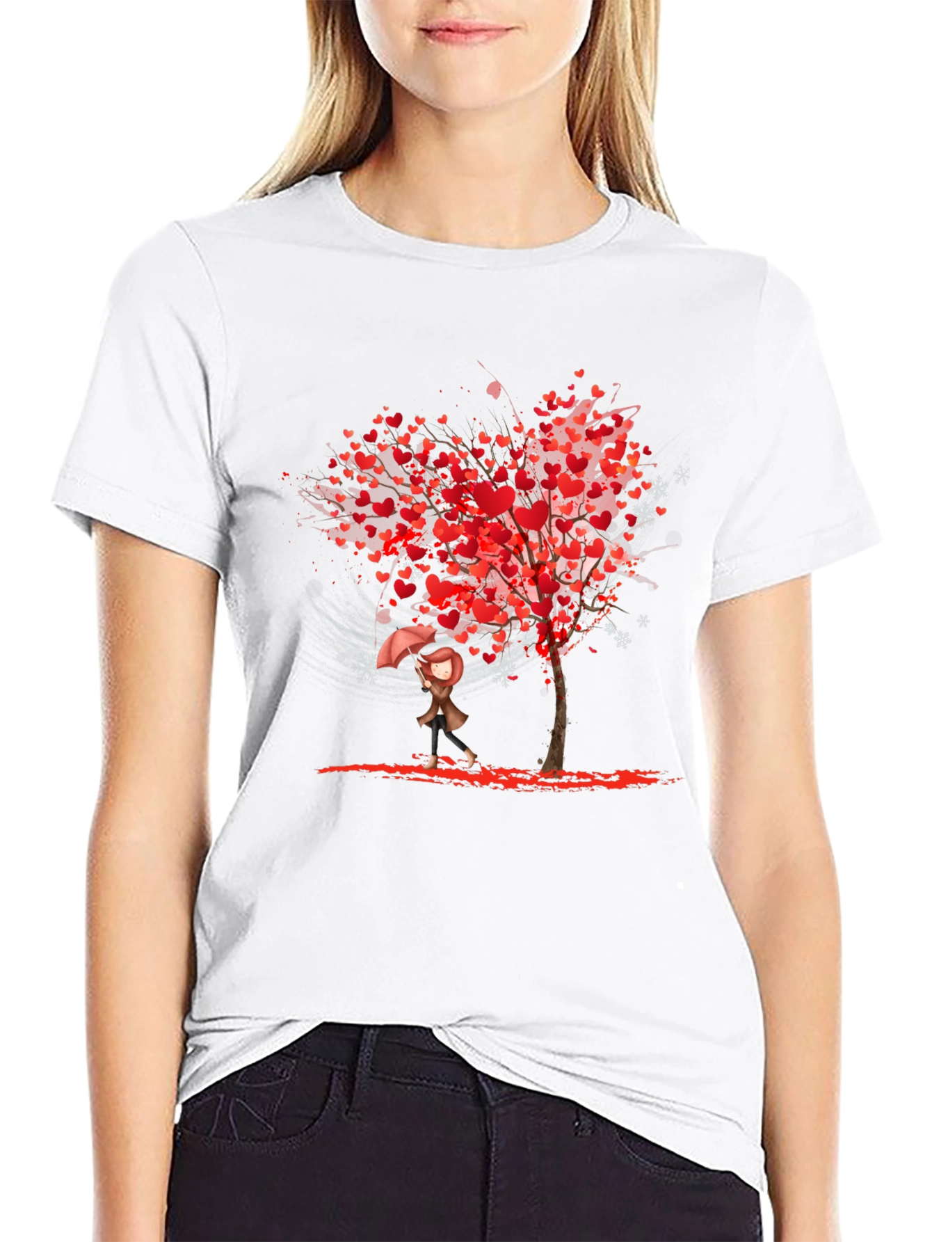 Heart Tree Graphic Black T-Shirt