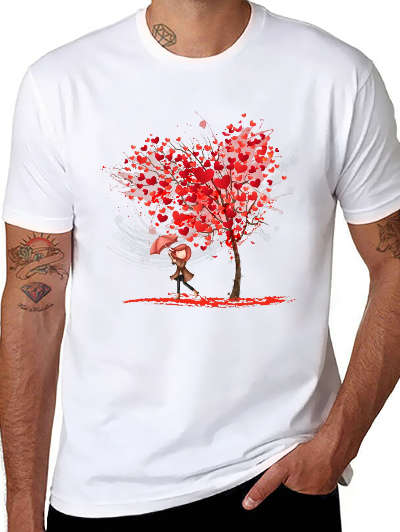 Heart Tree Graphic Black T-Shirt