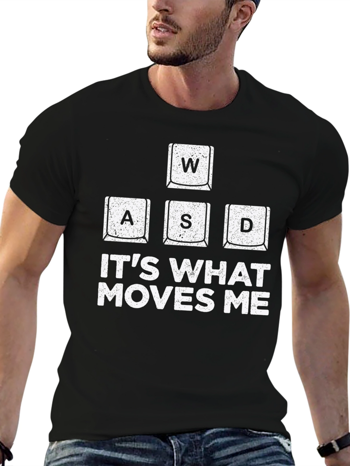 Gamer T-Shirt WASD Keys - Its What Moves Me