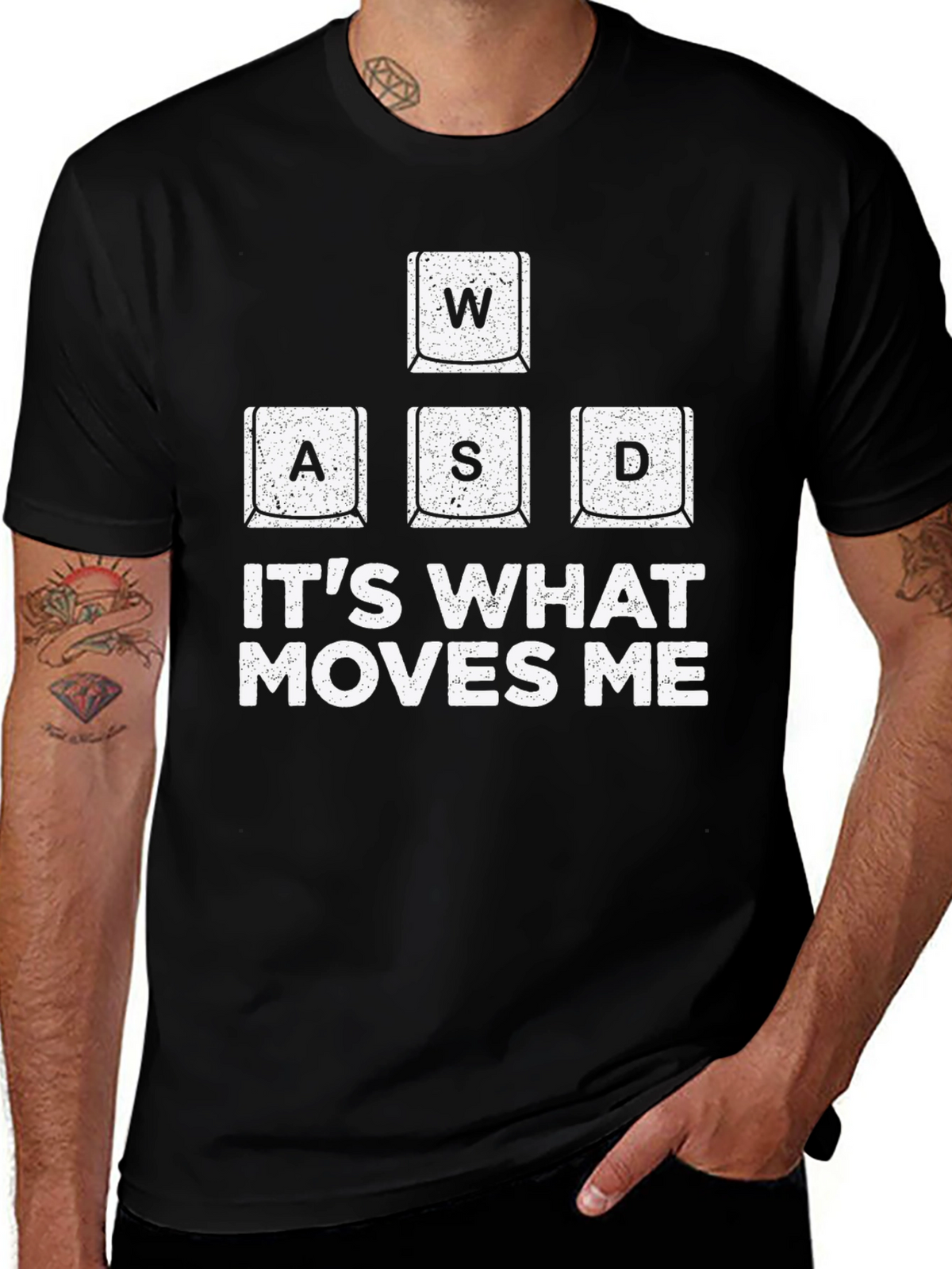 Gamer T-Shirt WASD Keys - Its What Moves Me