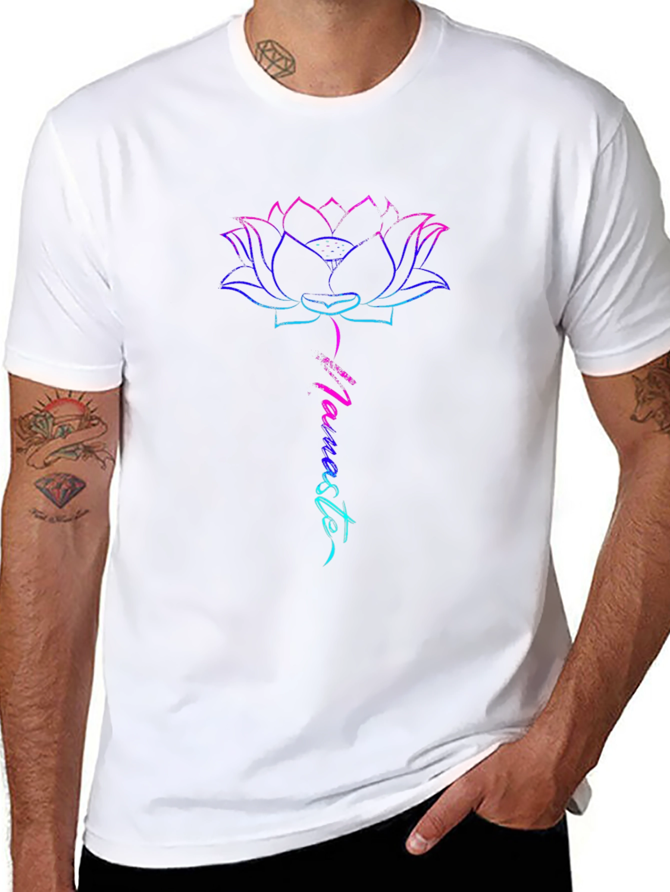 Lotus Flower Namaste Black T-Shirt