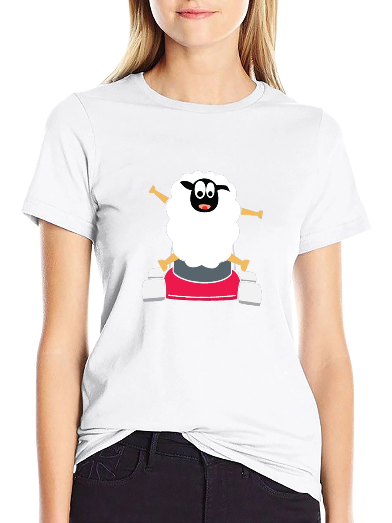 Cartoon Sheep Go-Kart T-Shirt