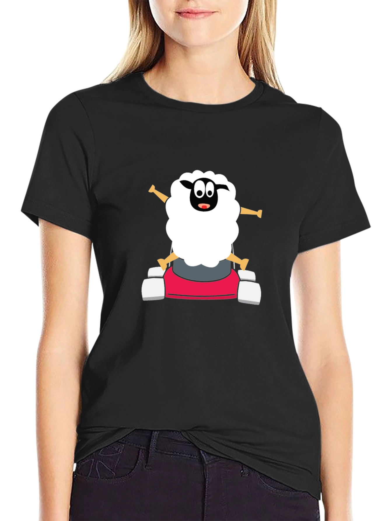 Cartoon Sheep Go-Kart T-Shirt
