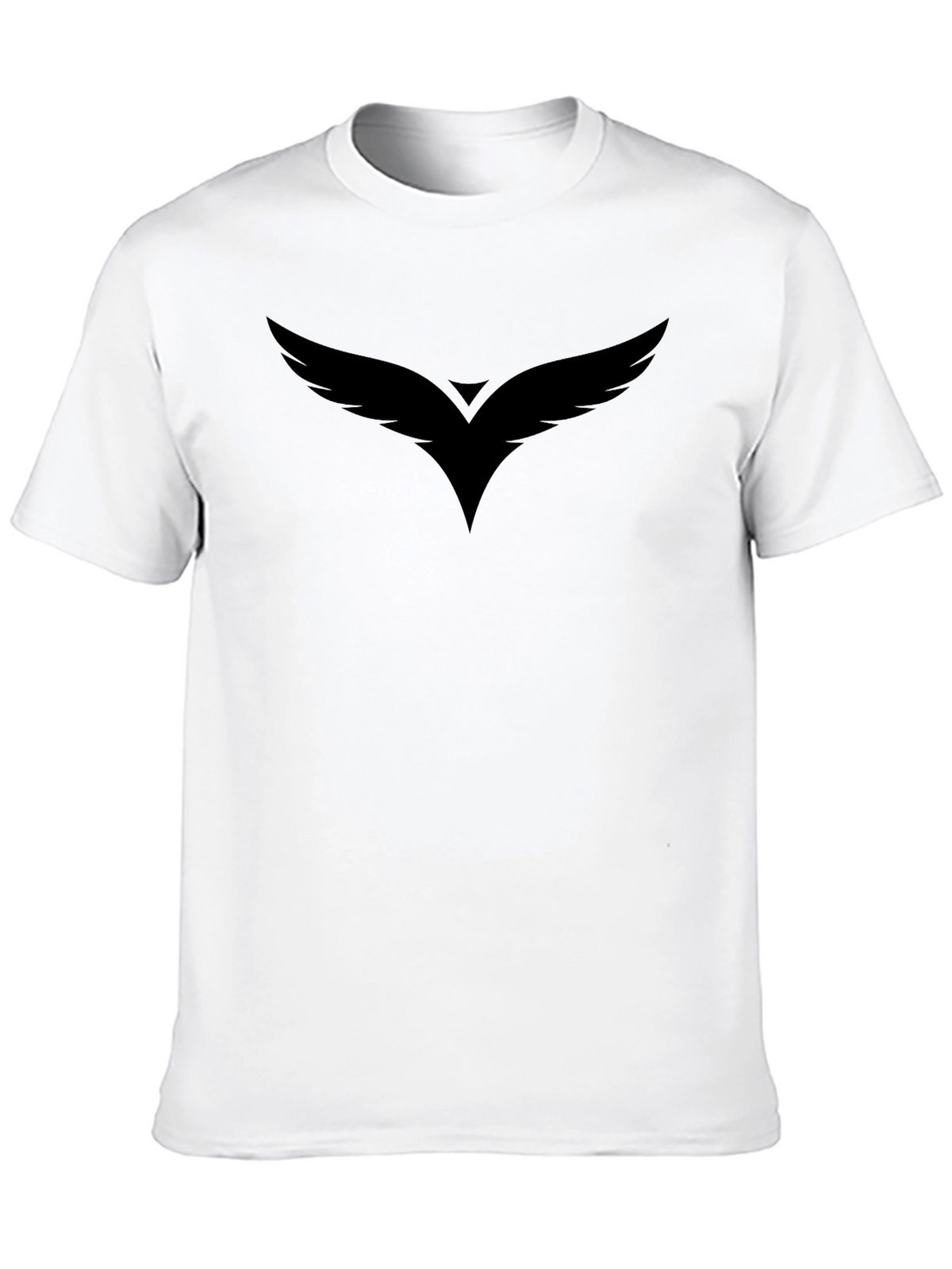 Mens Black Graphic Tee - Winged Design