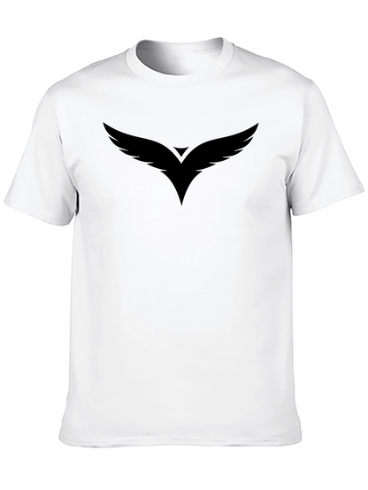 Mens Black Graphic Tee - Winged Design