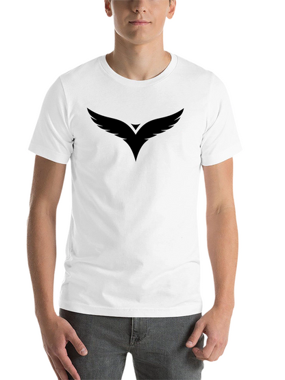 Mens Black Graphic Tee - Winged Design