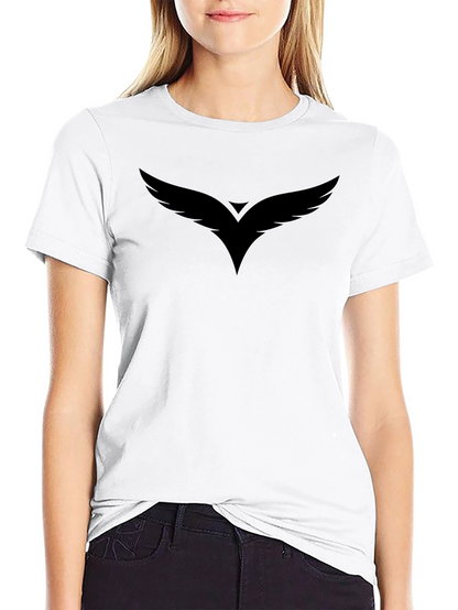 Mens Black Graphic Tee - Winged Design