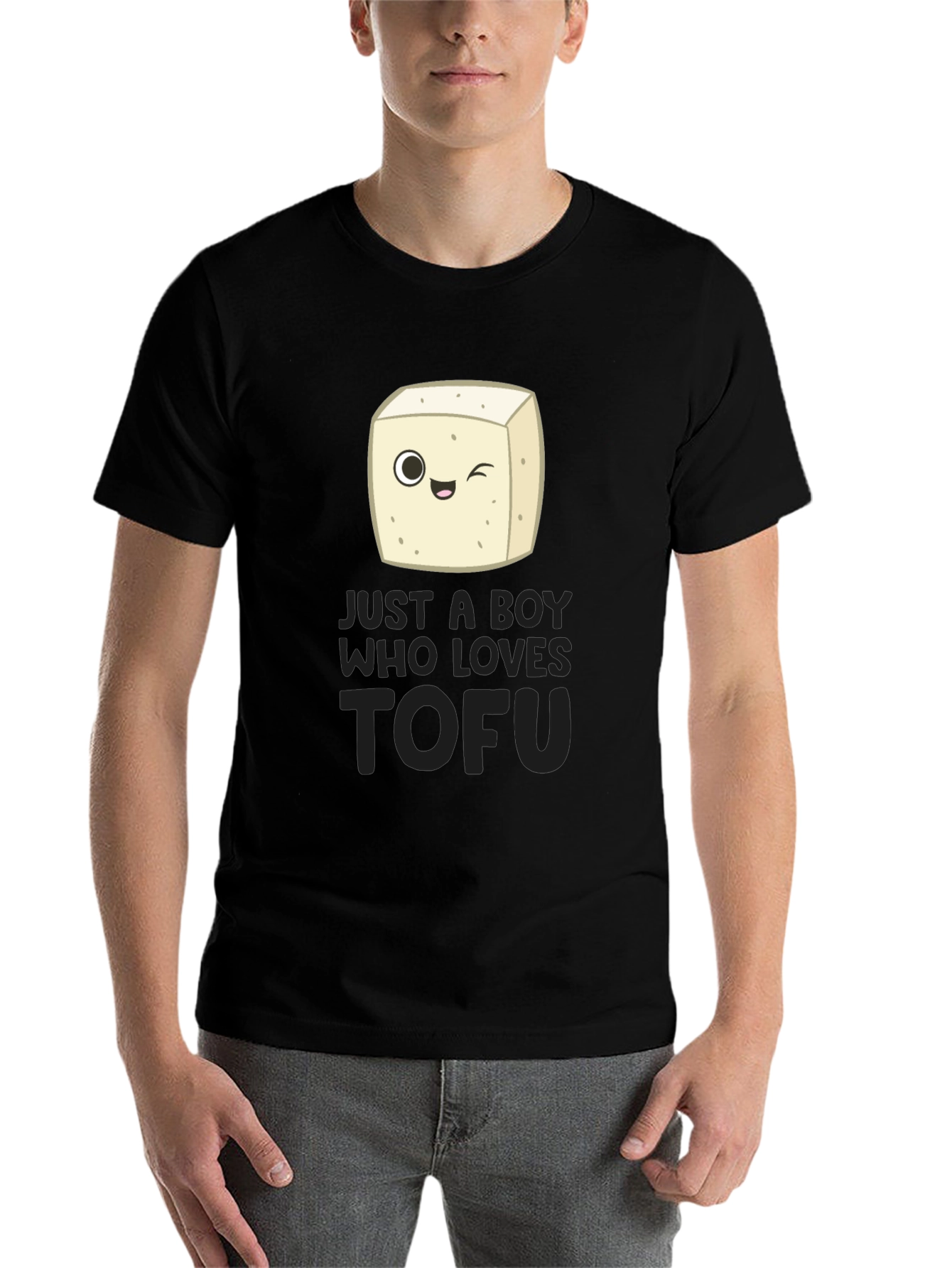 Just a Boy Who Loves Tofu Funny Vegan T-Shirt