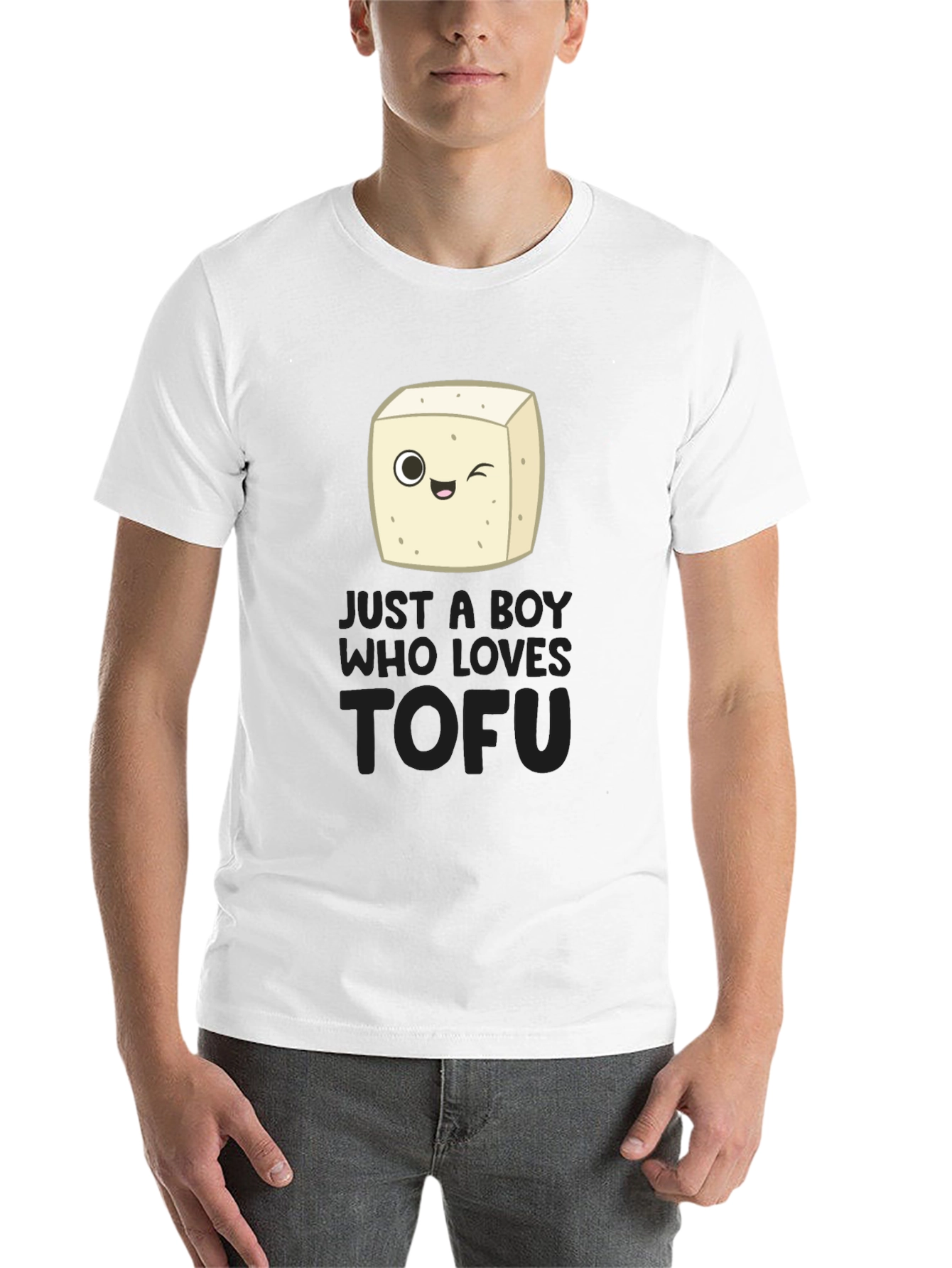 Just a Boy Who Loves Tofu Funny Vegan T-Shirt