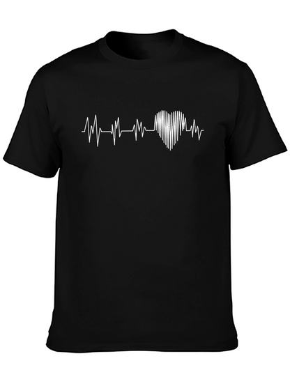 Heartbeat Graphic Tee - Mens Black T-Shirt