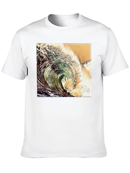 Wave Design Black T-Shirt