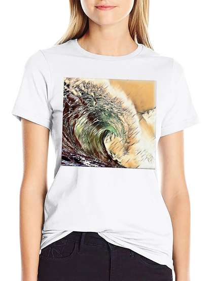 Wave Design Black T-Shirt
