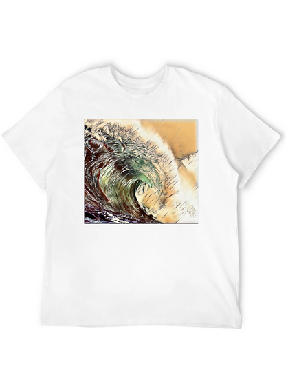 Wave Design Black T-Shirt