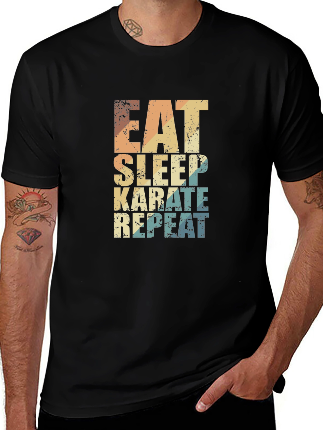 Eat Sleep Karate Repeat Graphic Tee