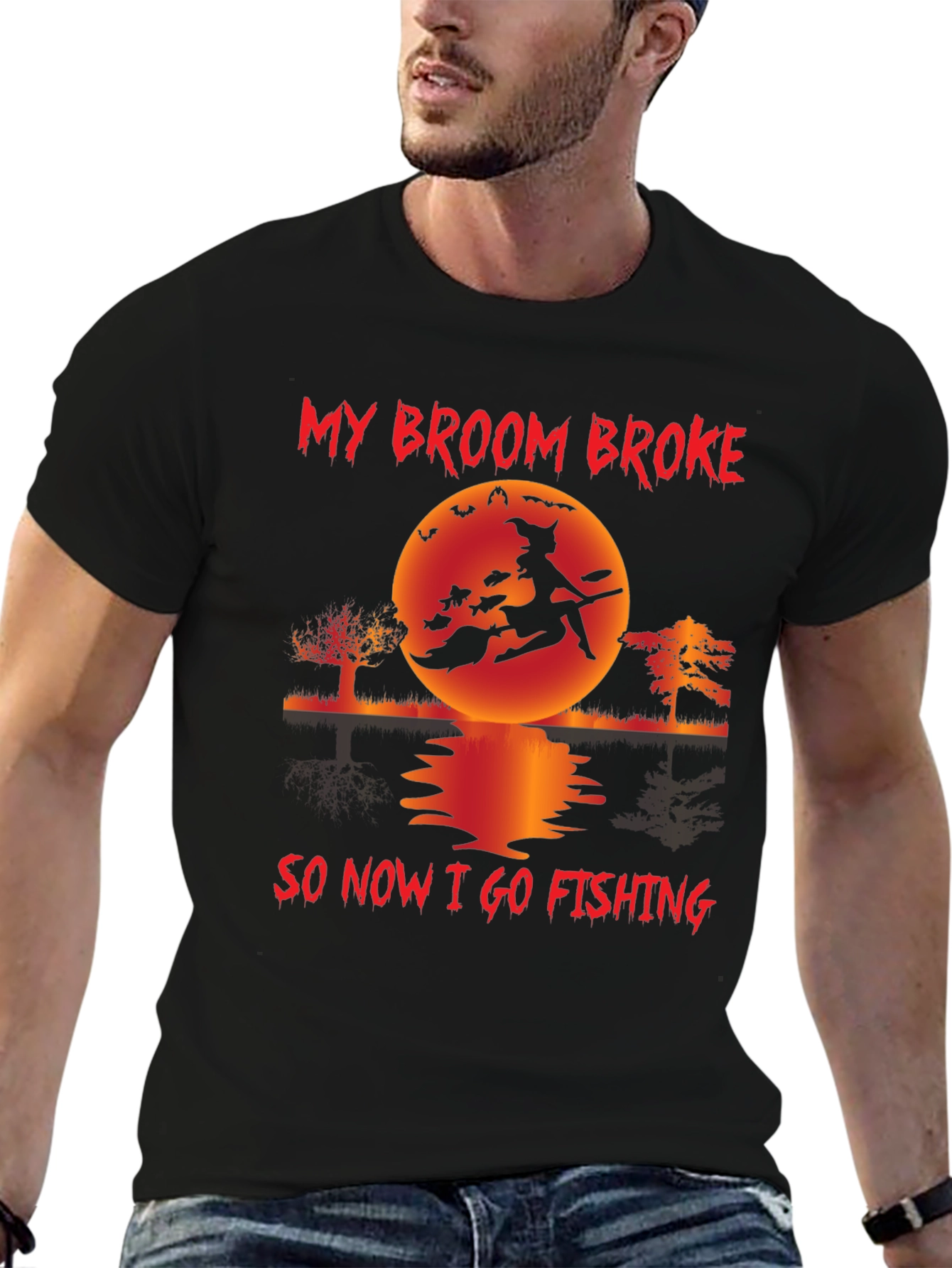 Witch Fishing T-Shirt - Halloween Fun