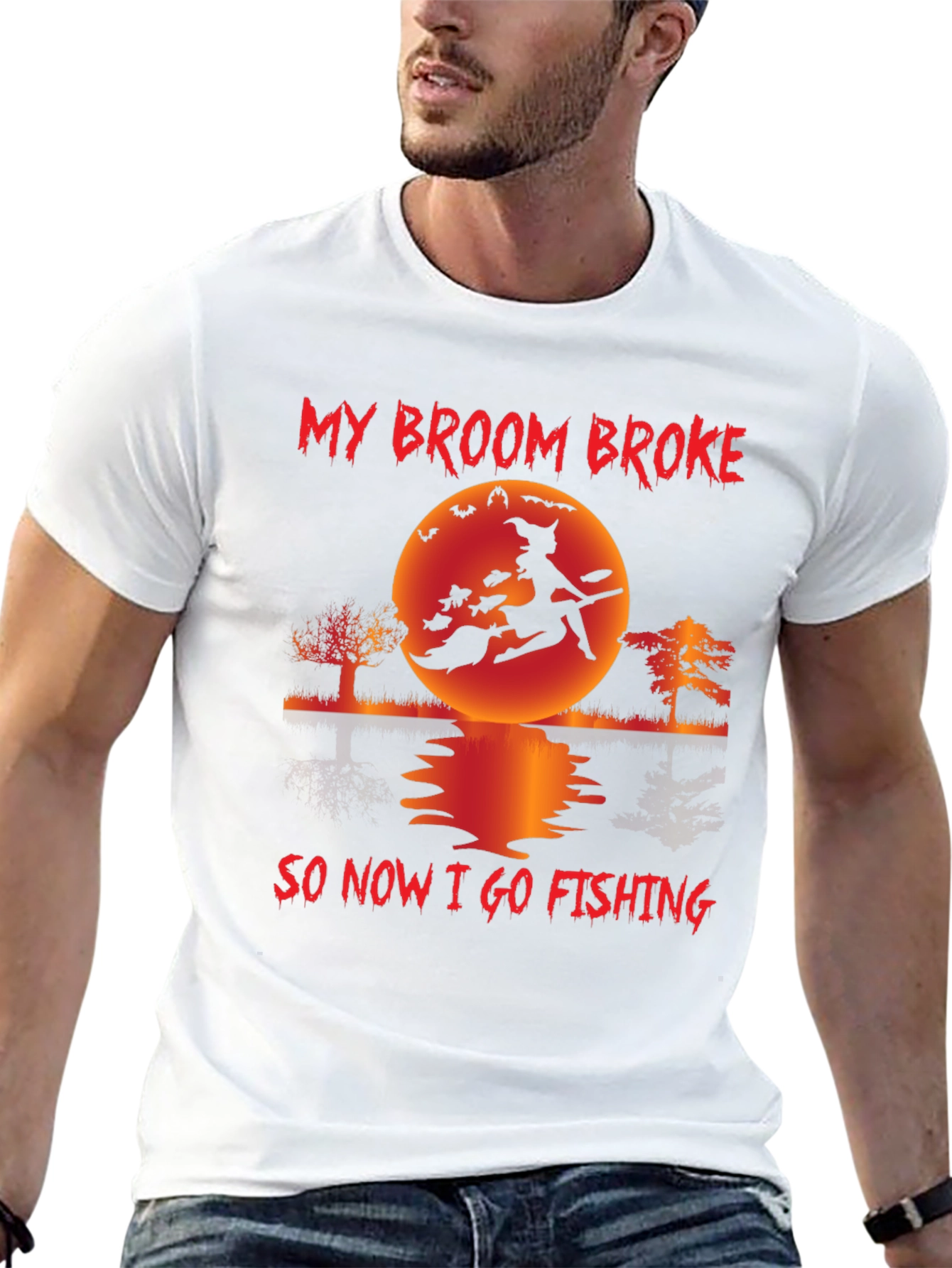 Witch Fishing T-Shirt - Halloween Fun