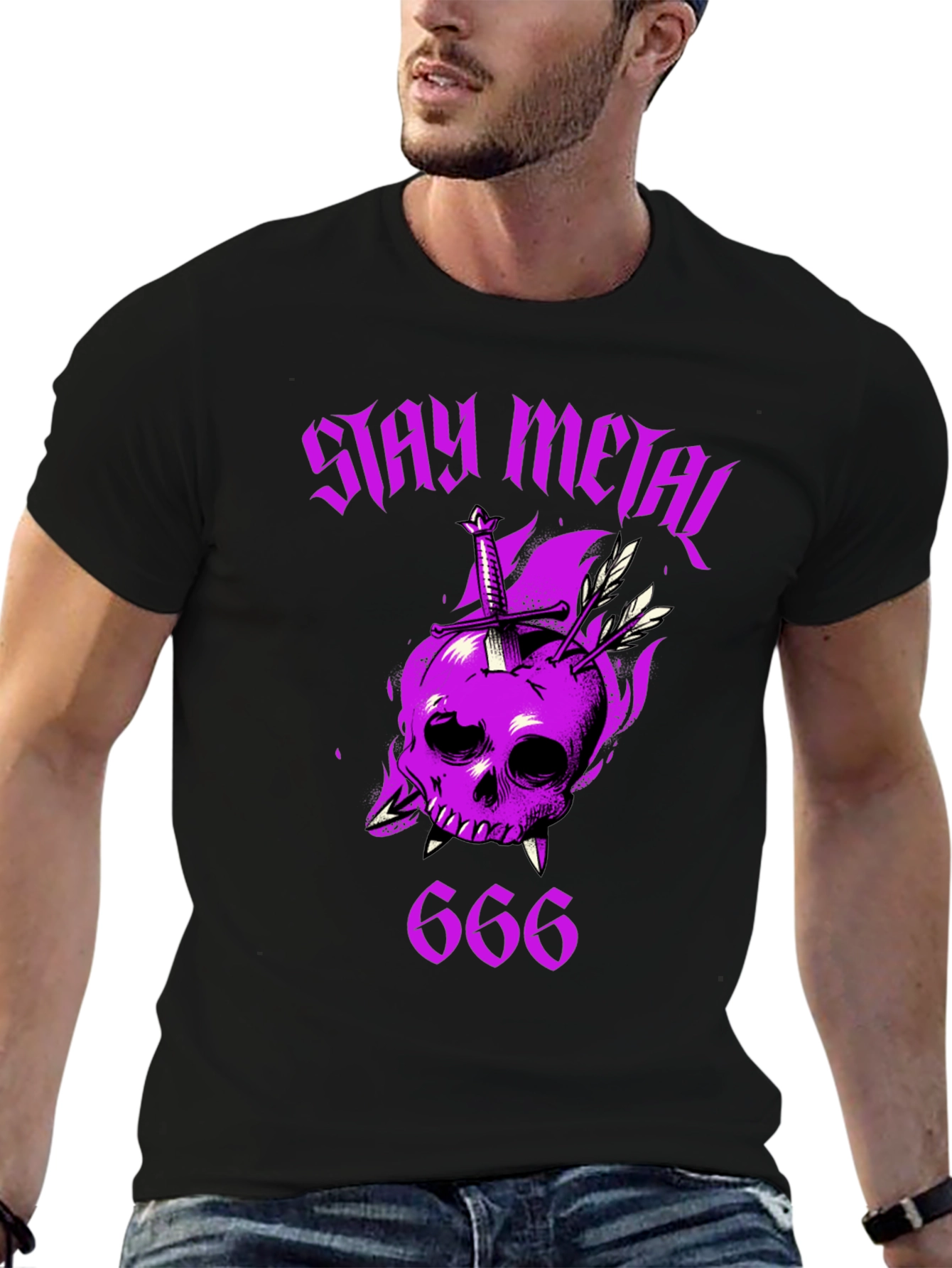 Stay Metal Skull T-Shirt - Heavy Metal Graphic Tee