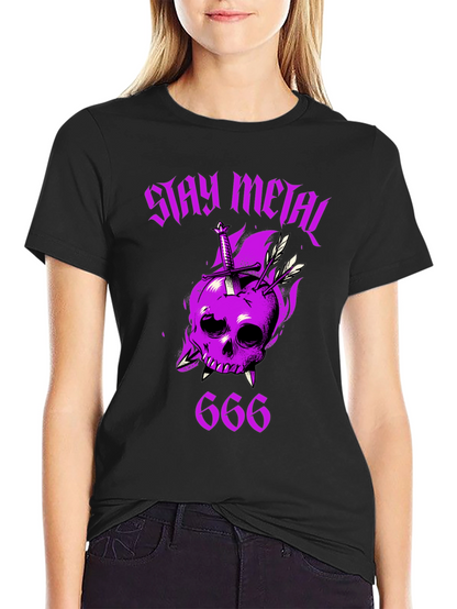 Stay Metal Skull T-Shirt - Heavy Metal Graphic Tee