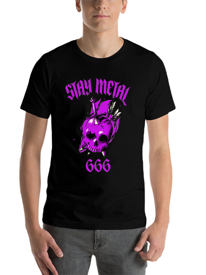 Stay Metal Skull T-Shirt - Heavy Metal Graphic Tee