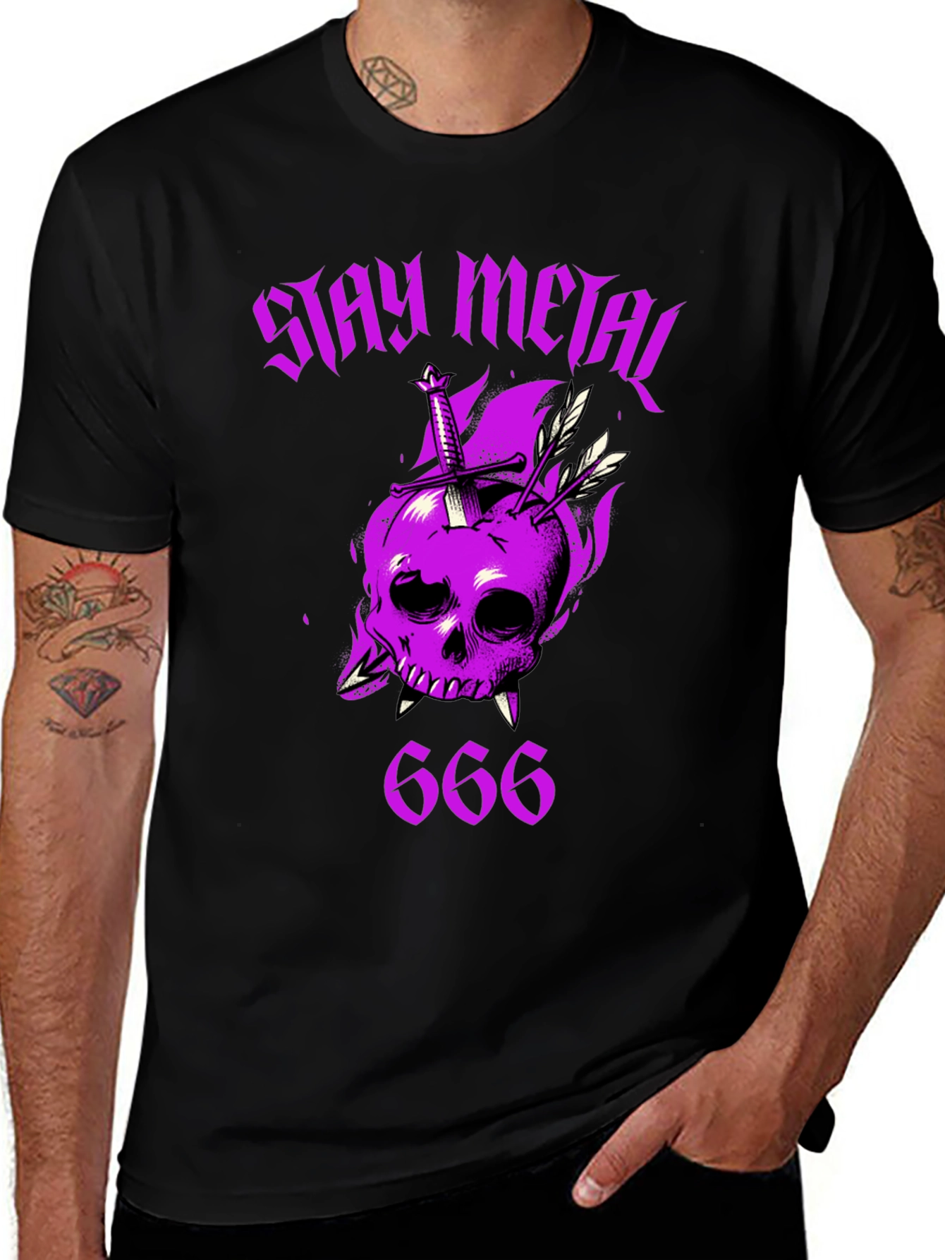 Stay Metal Skull T-Shirt - Heavy Metal Graphic Tee