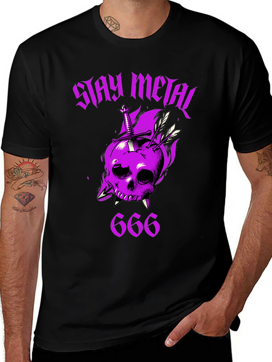 Stay Metal Skull T-Shirt - Heavy Metal Graphic Tee