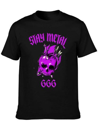 Stay Metal Skull T-Shirt - Heavy Metal Graphic Tee