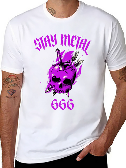 Stay Metal Skull T-Shirt - Heavy Metal Graphic Tee