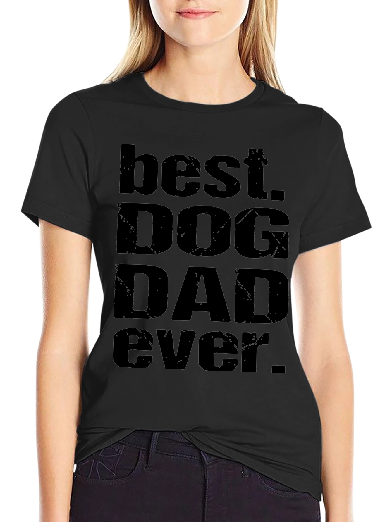 Best Dog Dad Ever Black T-Shirt